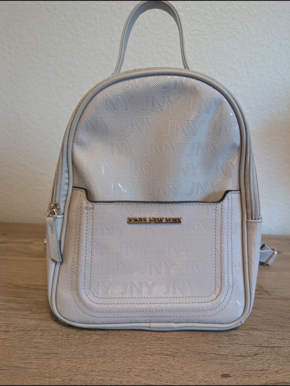 Jones New York Light Grey  Logo Mini Backpack